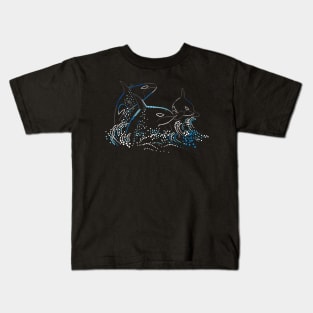 Orca Whale Family Sea Animal Wildlife Dot Kids T-Shirt